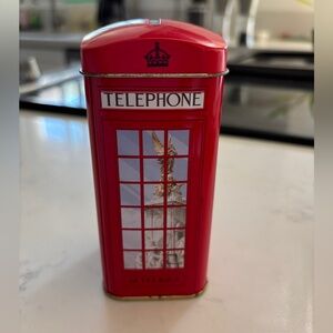 Telephone Booth Tea Tin/Piggy Bank